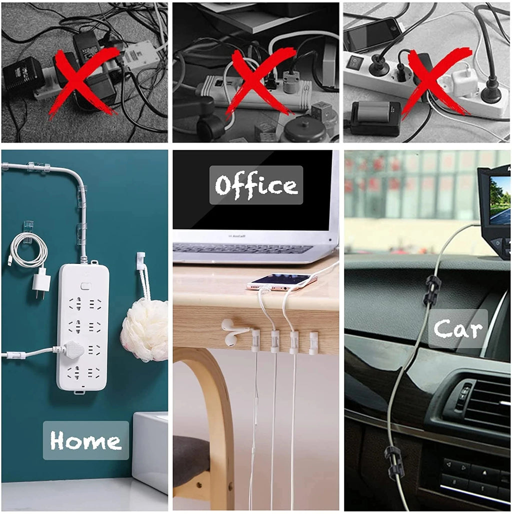 Self-Adhesive Cable Clip Organizers