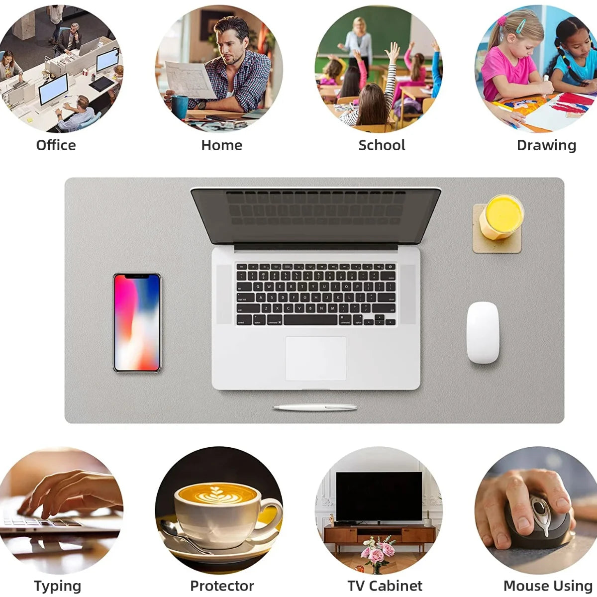 PU Leather Waterproof Desk Mat