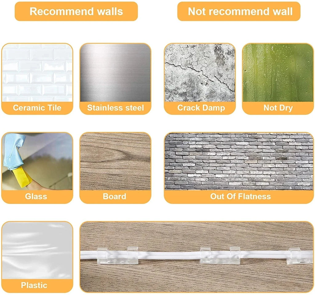 Self-Adhesive Cable Clip Organizers