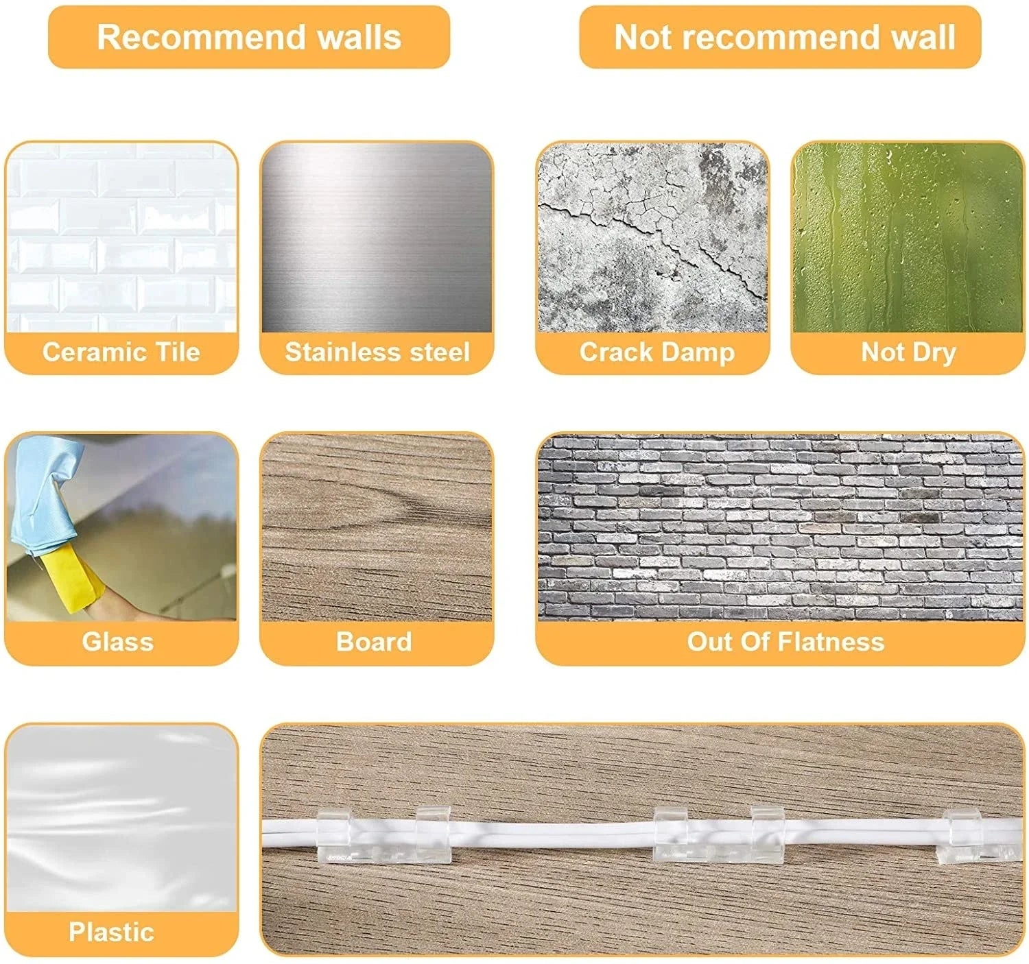 Self-Adhesive Cable Clip Organizers